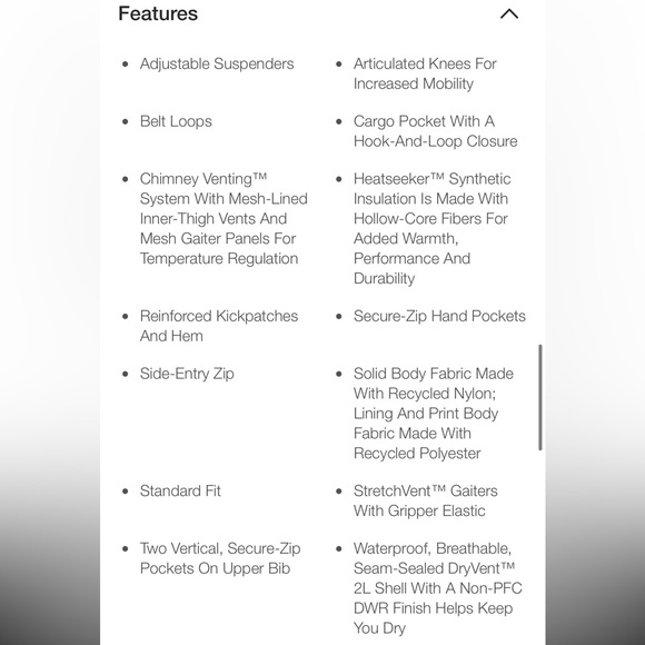 The north face Women’s Freedom Insulated Bibs boysenberry color NWT XS - Picture 12 of 16